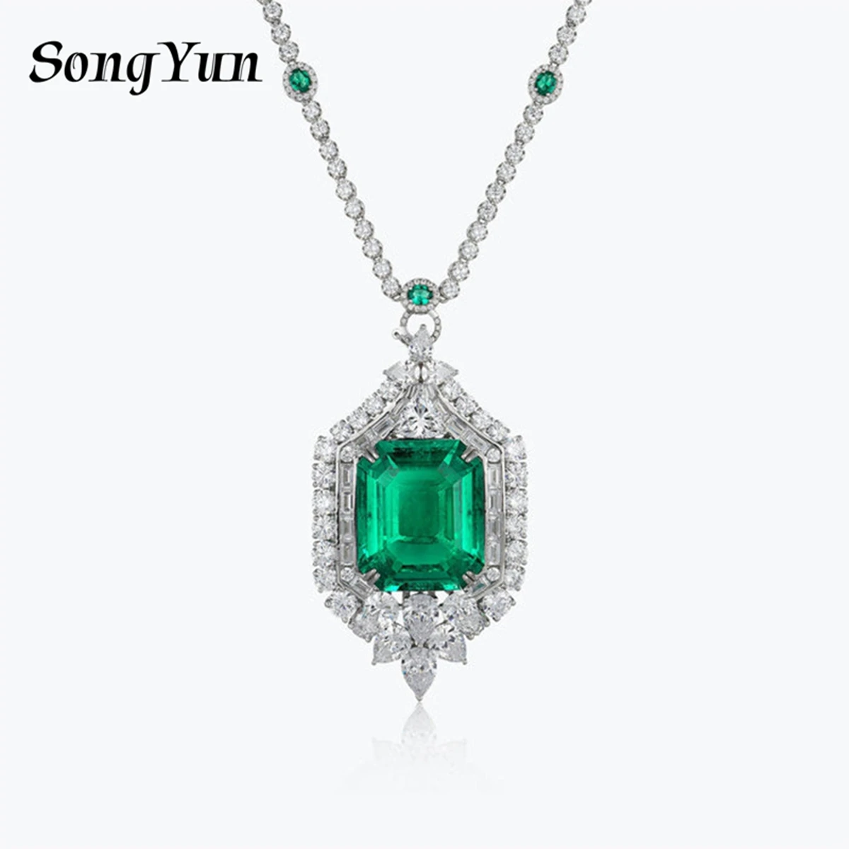 

SongYun Jewelry 925 Sterling Silver Necklace HCD Diamond HCD Gemstones Fine Factory Gift 925 Sterling Silver Pendants Accessorie