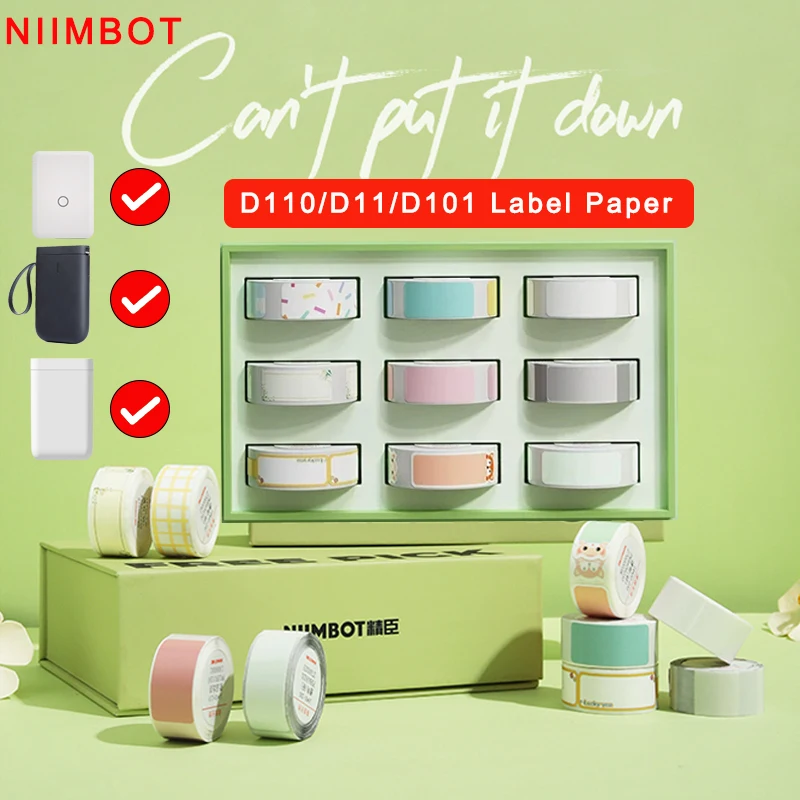 NIIMBOT Label Paper D110 D11 D101 Thermal paper Waterproof Anti-Oil Tear-Resistant Price Label Pure Color Scratch-Resistant