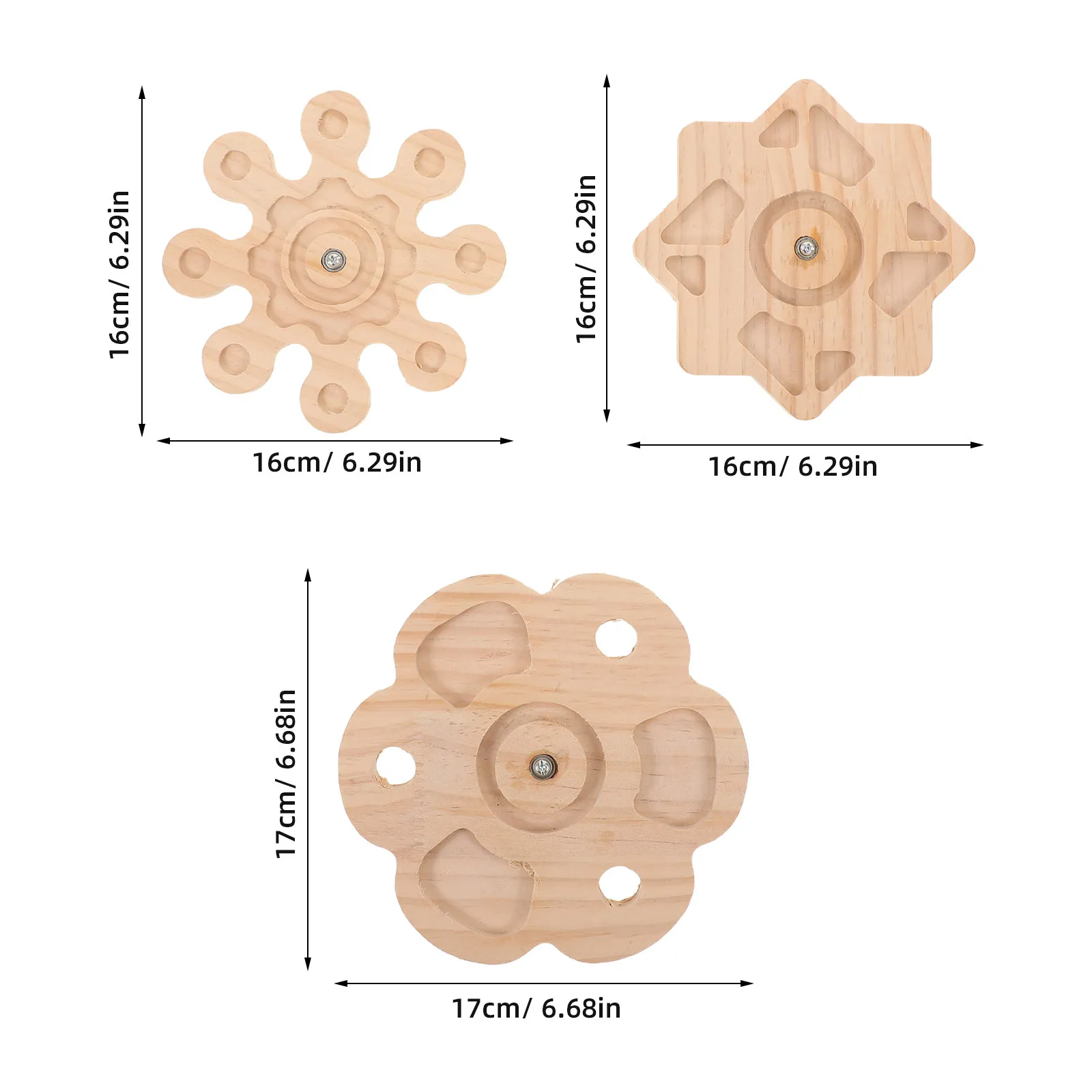 3pcs Chinchilla Windmill Chew Toy Set – Natural Wood Rotating Grinding Wheel for Rabbits, Parrots & Small Pets
