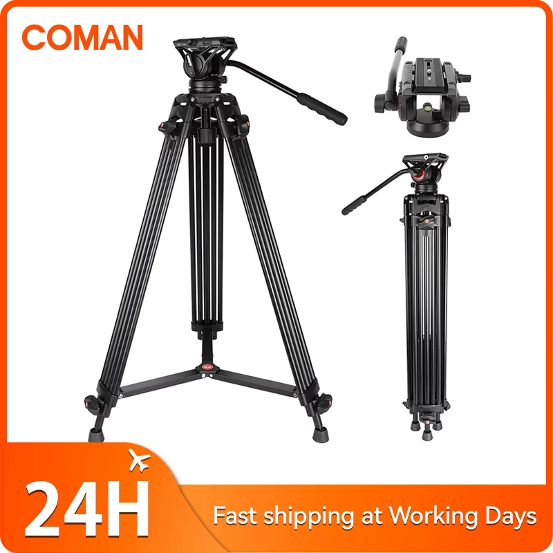 

COMAN KX3636 Professional Heavy Duty Camera Tripods With Quick Release Plate And 360° Fluid Head Video Tripod For DSLR Camcorder