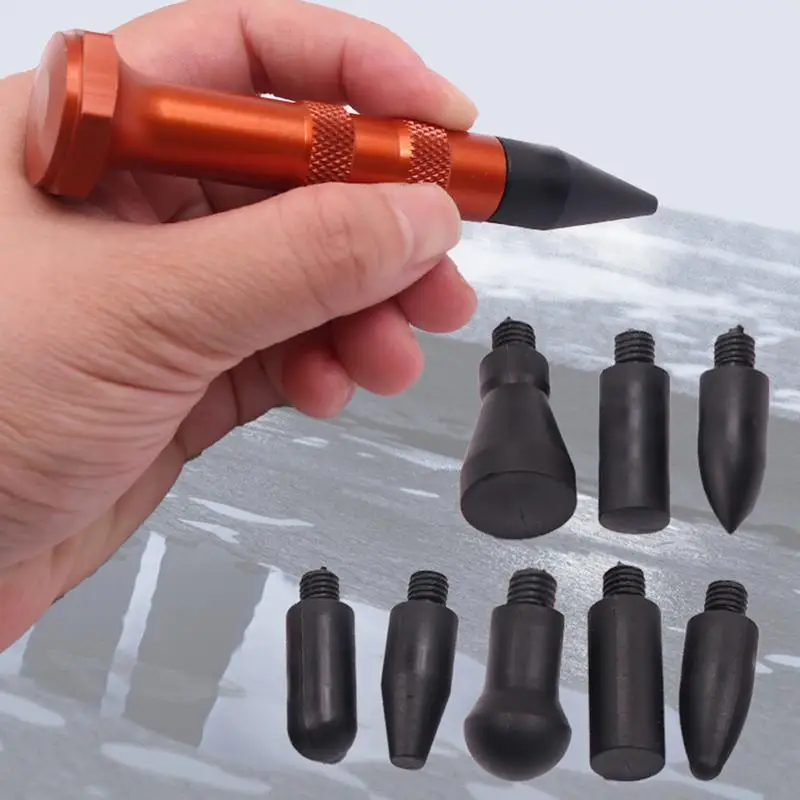 Car Dent Removal Tools With 9 Heads Tips Auto Body Dent Rubber Bump Repair Pen Automotive Shaping And Concave Striking Pens