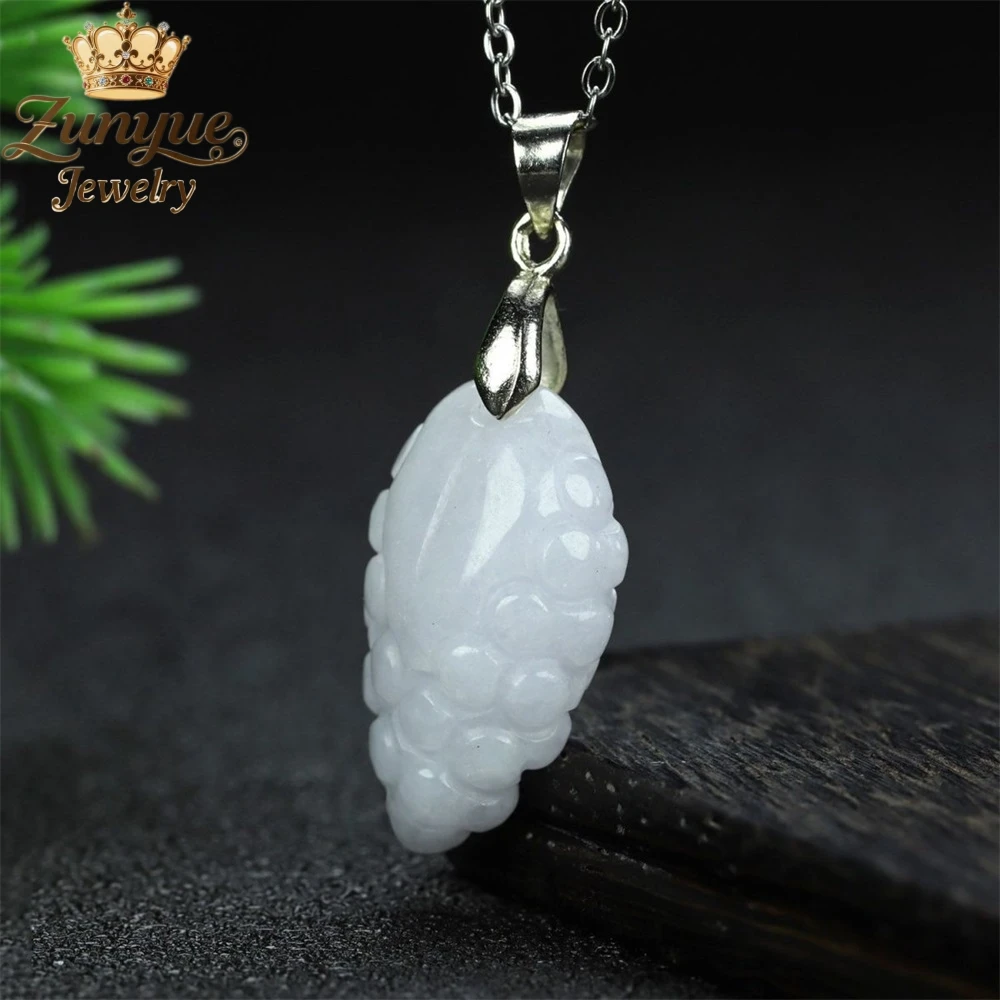 

High-End Natural Jadeite Grape Pendant Luxury Quality Jewelry Best Selling Fashion Jewelry Exquisite Popular Elegant Charms