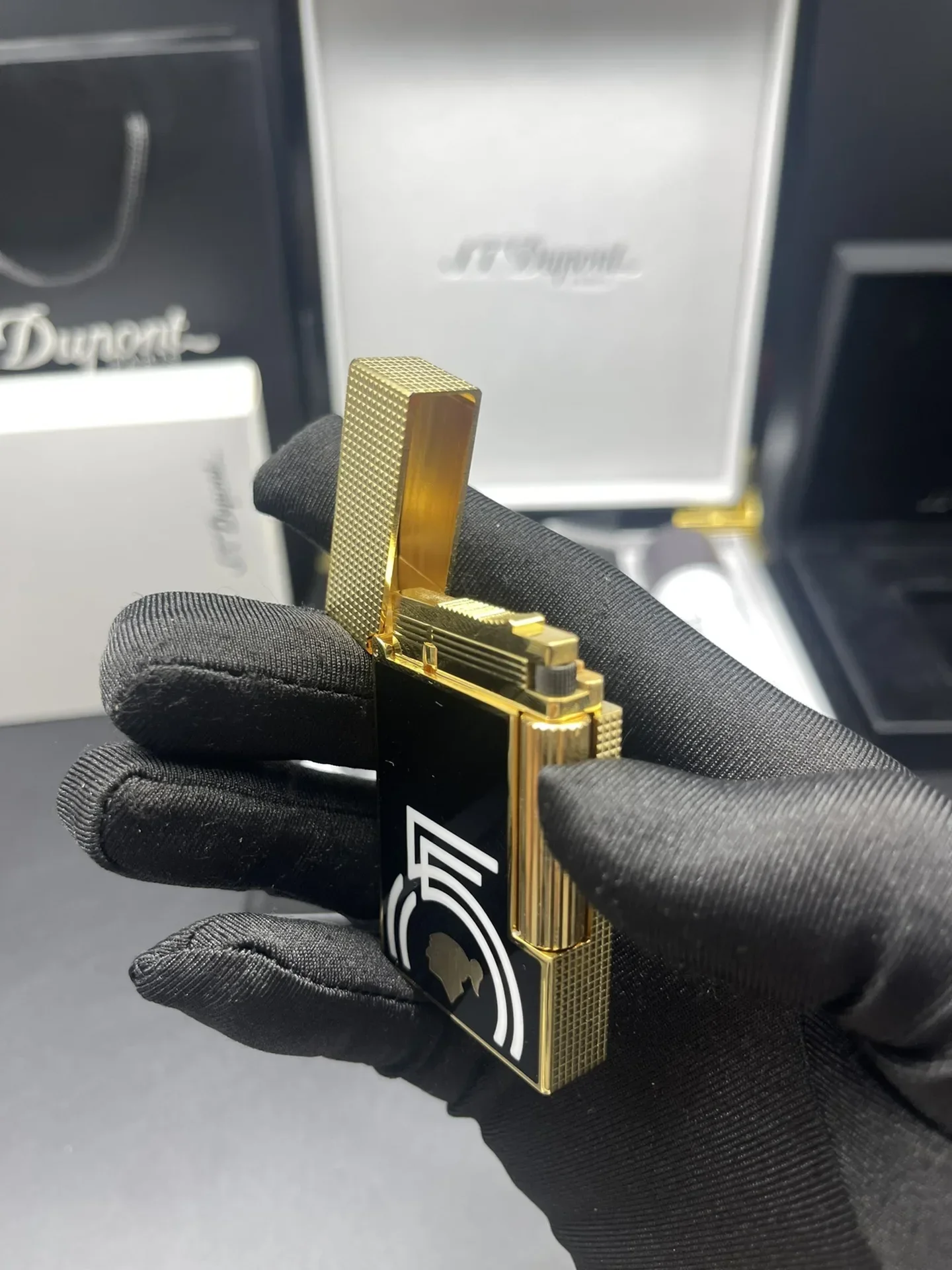 Cohiba 55th Anniversary Black Gold Style Metal Gas Lighter Luxury Lighters with Gift Box for Smoking Accessories Dopont