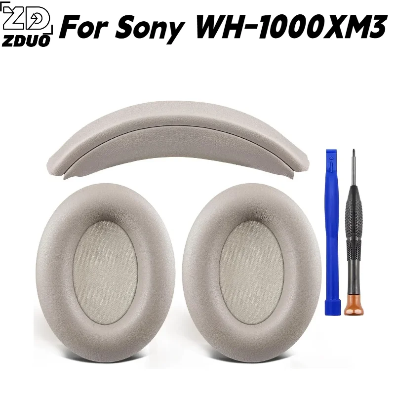 For Sony WH‑1000XM3 Headset, Snap‑On Install Headbeam Cushion & Protein Skin Memory Sponge Ear Cushions, Practical Replacement - view 5