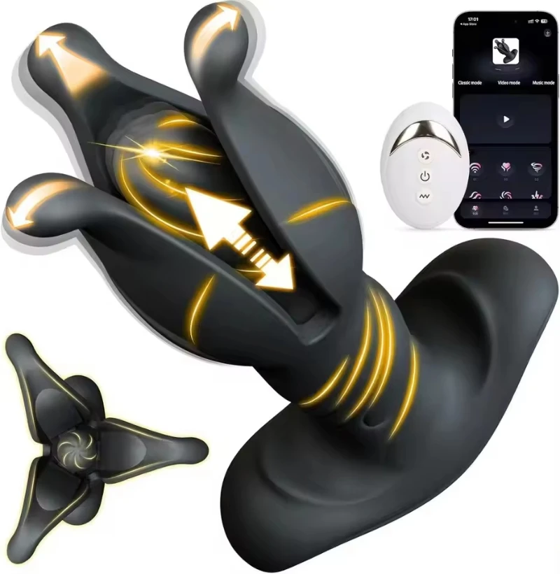 Male Sex Toys Prostate Massager Anal Vibrator for Men Anal Plug 9 Tension Shock Flapping Thrusting Vibrating Butt Plug for Gay
