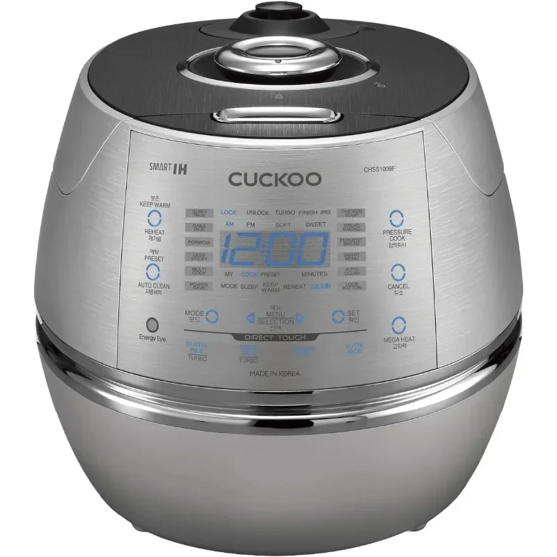 CUCKOO Electric Induction Heating Rice Pressure Cooker 10 Cup Full Stainless Steel Interior with Non-Stick Coating-3-Language