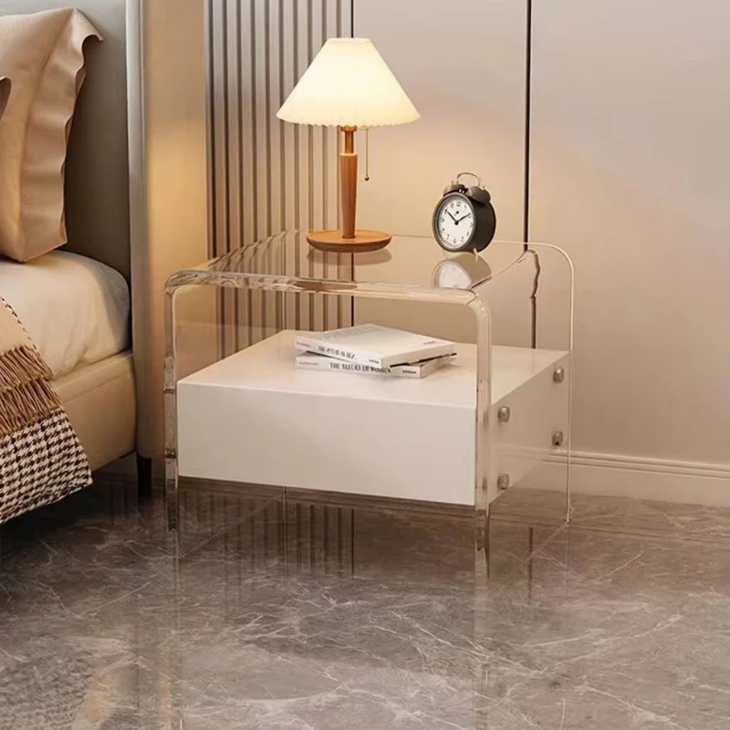 Creative acrylic bedside table light luxury modern simple mini simple bedroom small floating bedside table