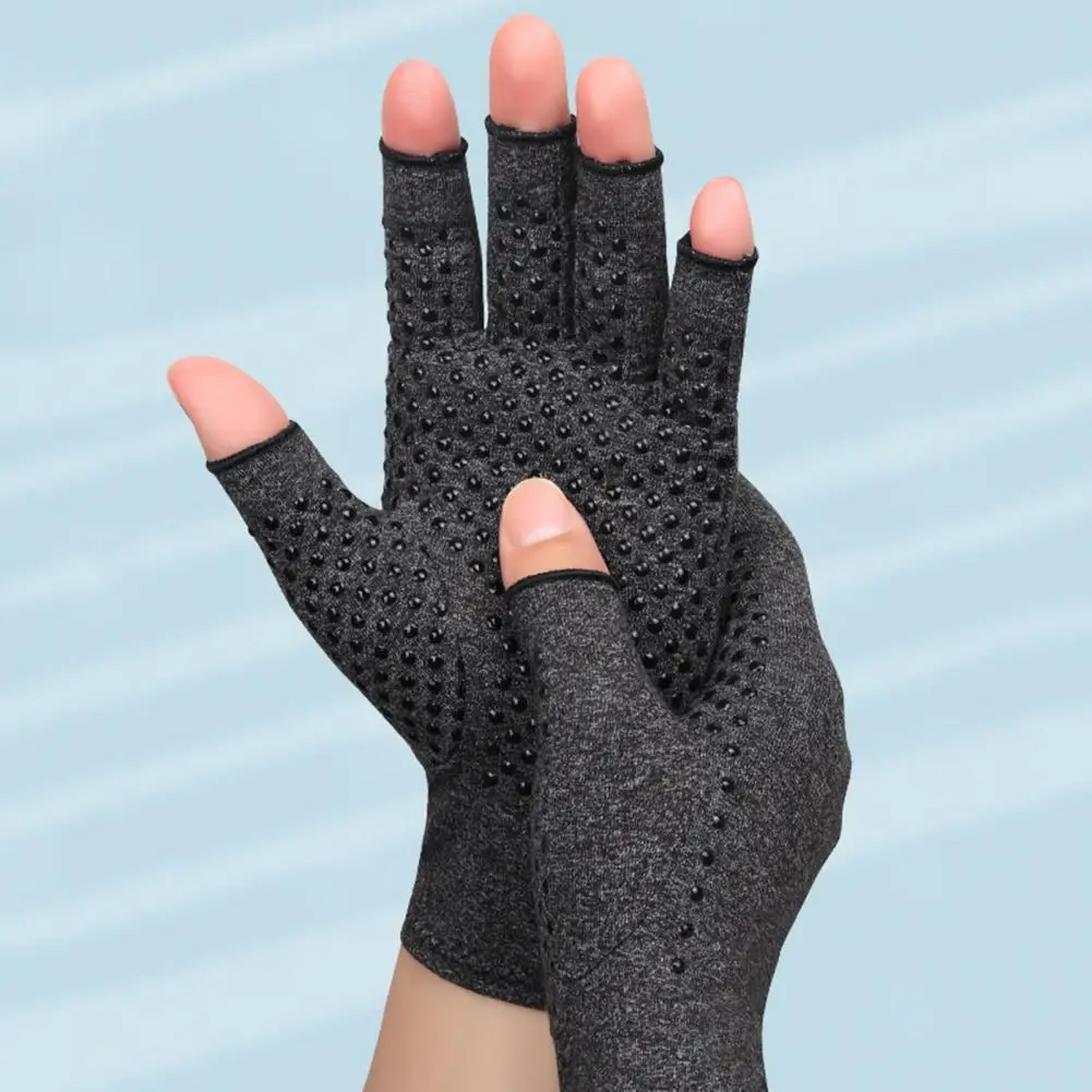 Paire de gants de compression sans doigts pour l'arthrite, mitaines pour la thérapie génitale