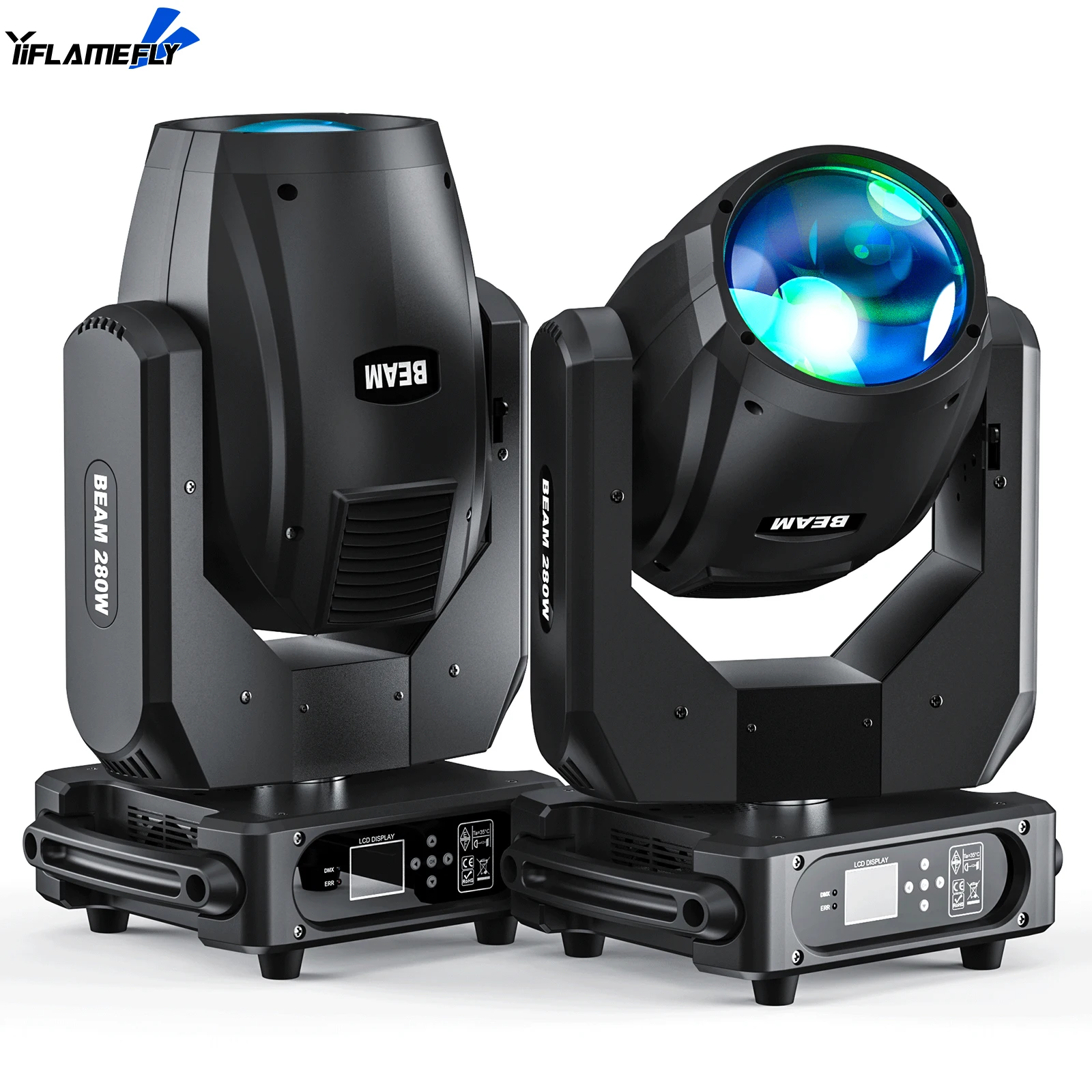 

Yiflamefly 2 шт., 280 Вт, луч света, высокая яркость, дискотека, 13 узоров, лампа DMX512, звуковая активация для DJ-бара, бальных танцев, свадьбы