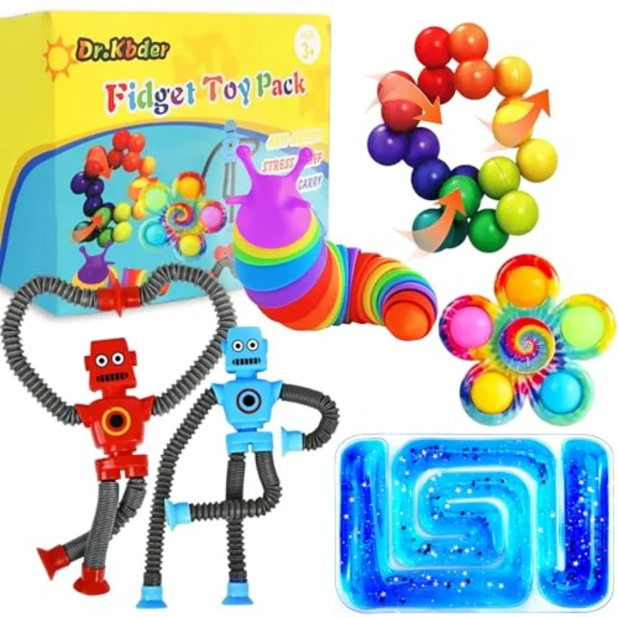 

6Pack Sensory Autism Toys for Tollder,Airplane Travel Road Trip Restaurant Toy for Age 3-5 5-7 Fidget Classroom Must Have Treas
