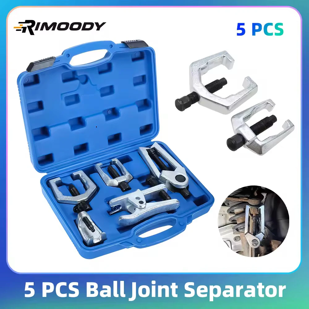 Rimoody Séparateur de rotule 5 pièces Extracteur de bras Ensemble d'outils d'extrémité de biellette de direction pour kit de retrait de séparateur de service avant 5 outils réglables
