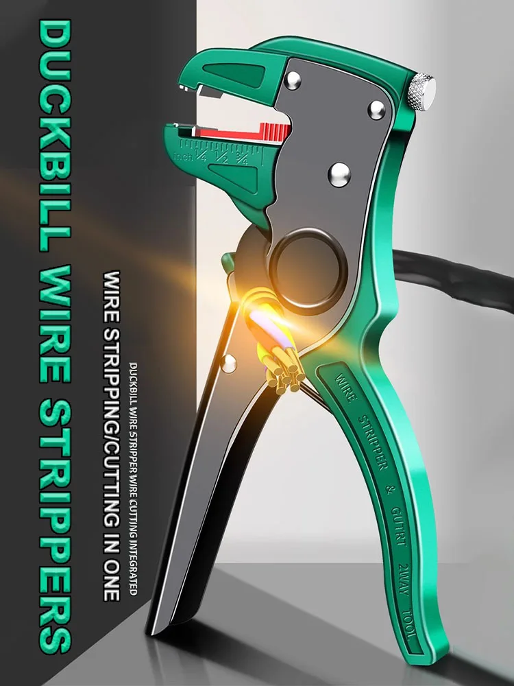 Automatic Wire Stripper Flatwire Cutter Stripping Plier 0.2 to 4mm Range Length Adjustment For Electrician