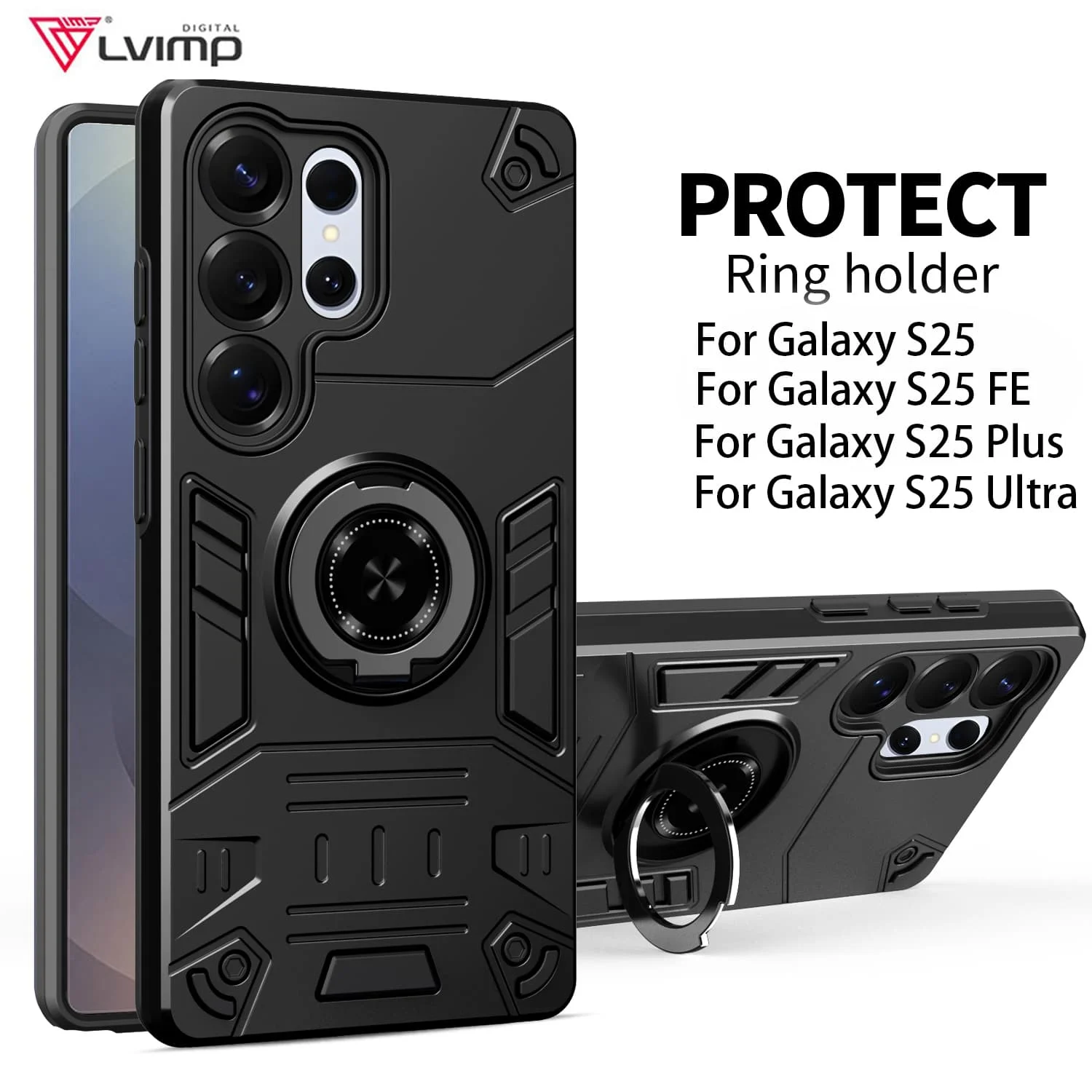 For Samsung Galaxy S25 Ultra S25+ Case For Samsung S25Plus S25Edge S25FE Armor Shockproof Ring Stand Holder Shell Coque Fundas