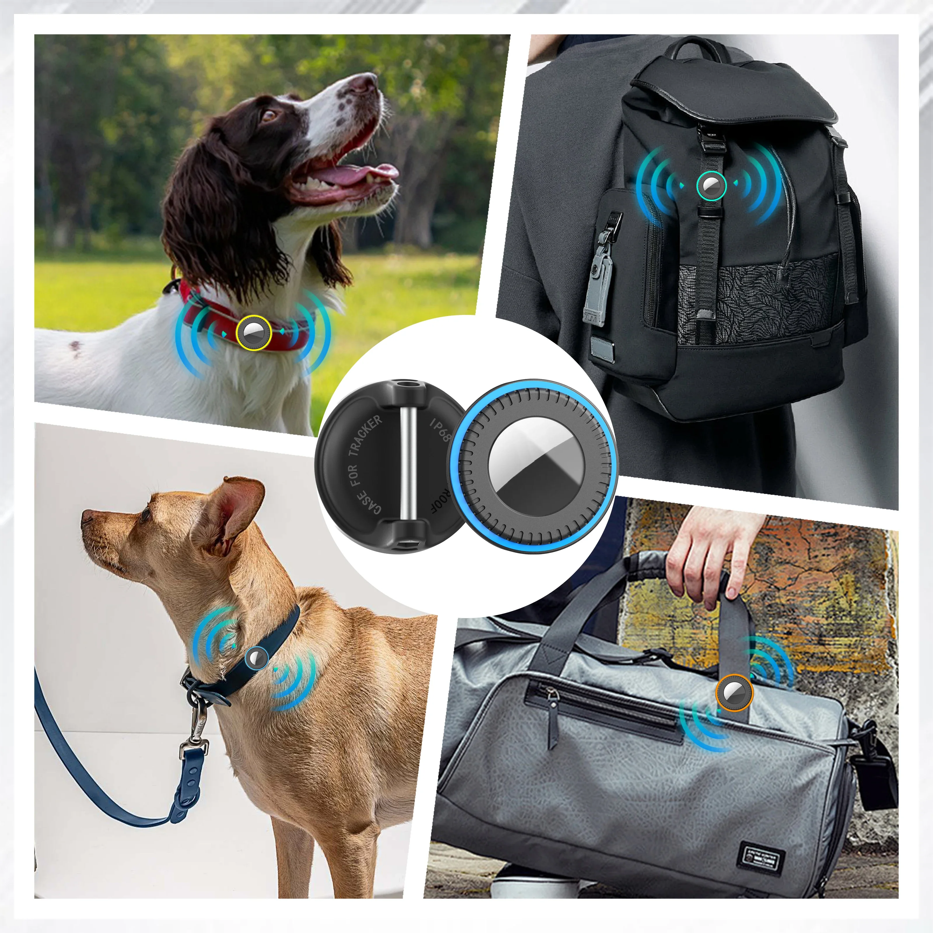 1-3PCS For AirTag Pet Collar Holder Waterproof Protective Case Metal Rod Design Anti Lost Tracker Cover Pet Tracking Accessory