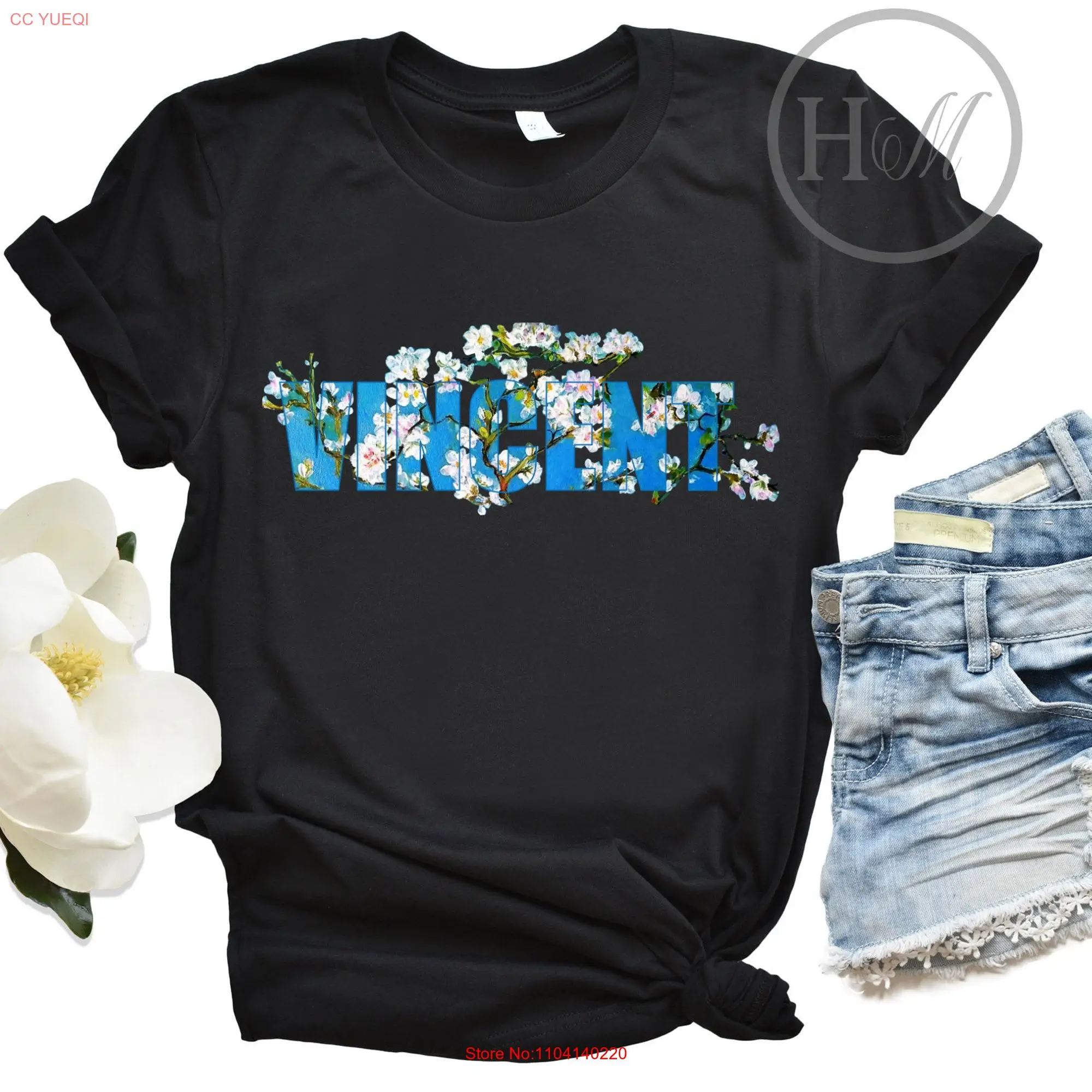 Van Gogh Almond Blossoms T Shirt Blossom Print Art Teacher s Famous Clothing Painting Women long or short sleeves