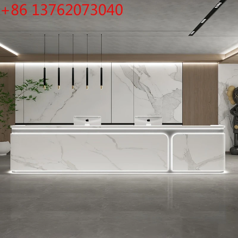 

Modern Minimalist Reception Desks Nordic Luxury Enterprise Hall Hotel Reception Desk Beauty Salon Commercial Furniture