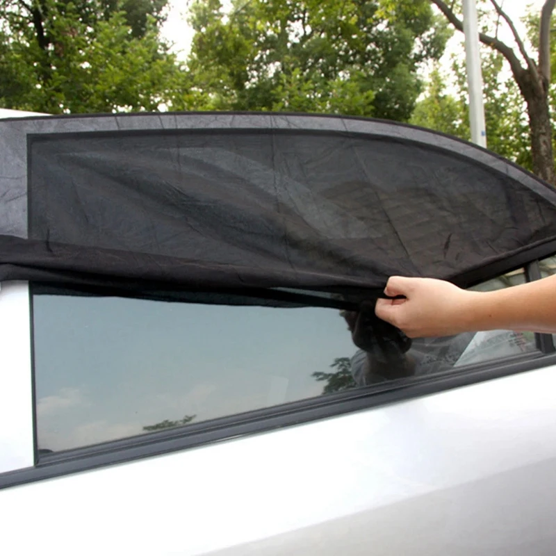 2Pcs Car Anti-Ultraviolet Window Sunshade Net Window Insect-Proof Mosquito Sunshade Net Curtain For Car SUV MPV