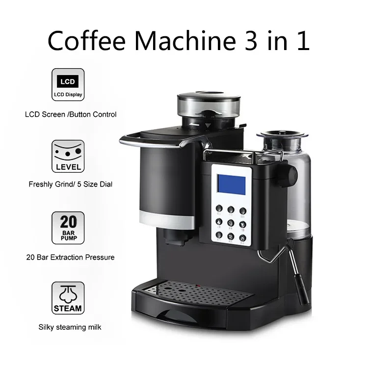 Original brand newAll-in-one Coffee Machine Professional Espresso Maker with Grinder for Cappuccino Americano Kitchen Appliances