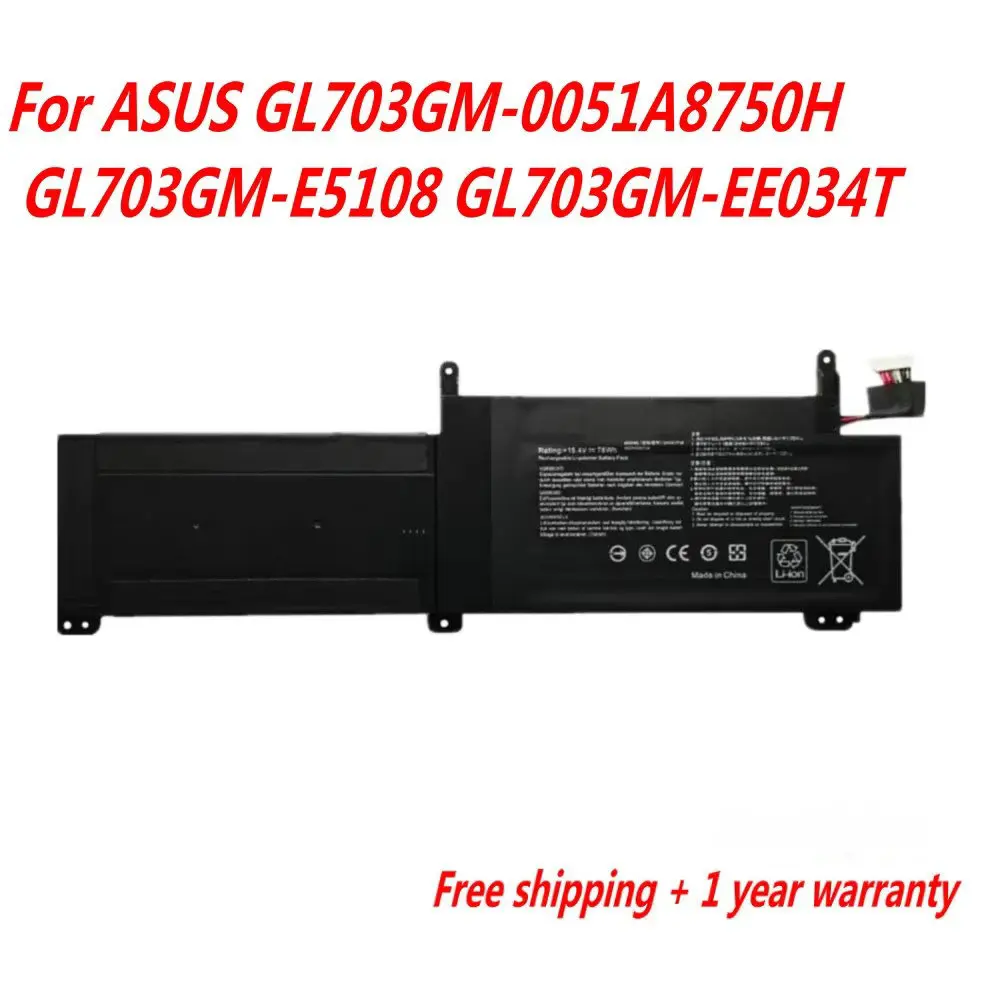 

NEW C41N1716 Laptop Battery For Asus Strix S7BS8750 GL703GS GL703GM WS71 WS74 DS74 NS73 E5055T EE231 EE071T 71200T E5187T