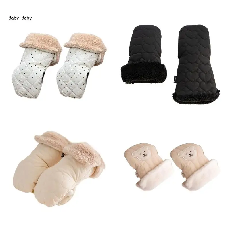 Gants chauds coupe-vent, protège-mains mignons isolés pour poussettes bébé Q81A