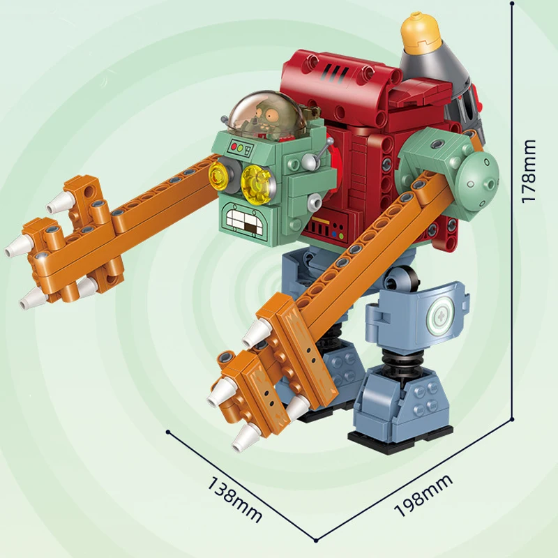 Модель «Зомби против растений», битва за небо, строительные блоки, набор кирпичей, фигурка гороховика Гатлинга, шутер, игрушка в подарок