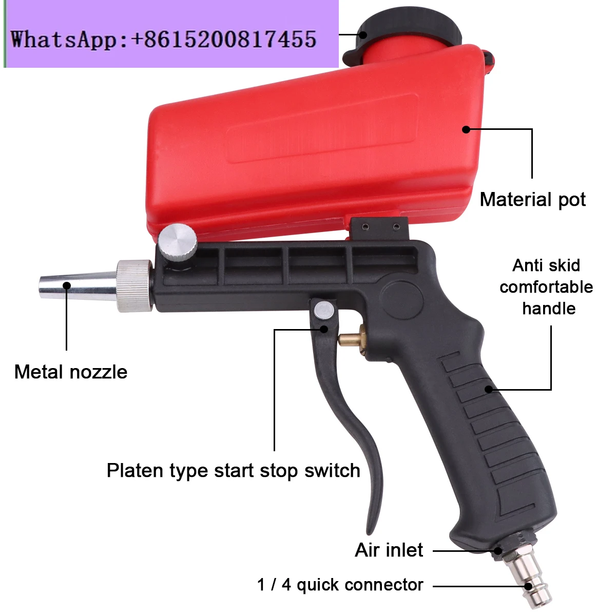 Manufacturer spot wholesale portable gravity sandblasting gun pneumatic tools professional adjustable small sandblasting gun