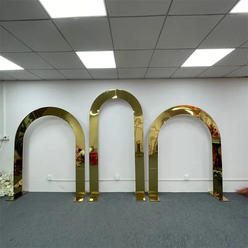 

Arch Irregular Shape Stand Decoration, Wedding Backdrop, Stainless Steel Background, Birthday Party, Outdoor Decoration, 3Pcs