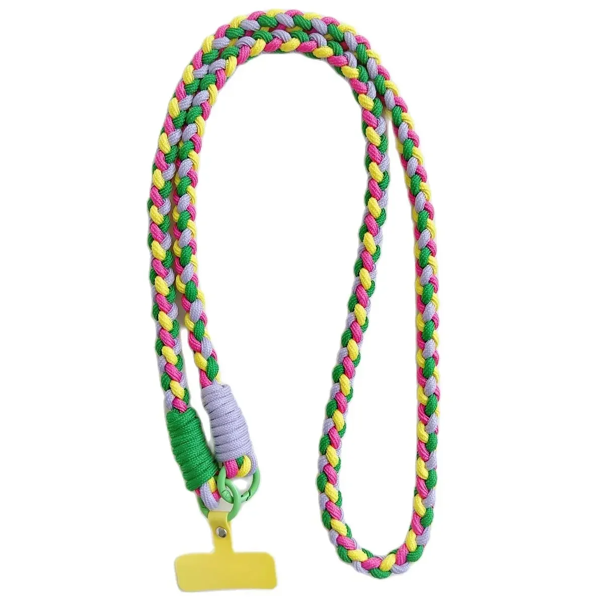 Crossbody Shoulder Straps Coloful Lanyard Keychain Key Ring Braided Rope with High Quality Replacement Patch for Accessories