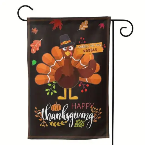 Thanksgiving Turkey double sided garden flag 12