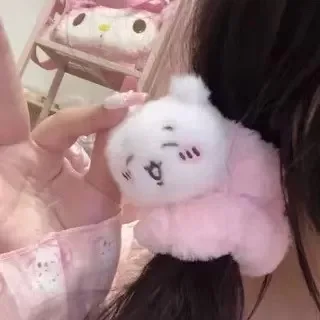 Yiji Plüsch-Haargummi, niedlicher Cartoon-Pferdeschwanzhalter, Kawaii Little Eight Haargummi, süße Haaraccessoires für Mädchen für den Alltag – Detail 1