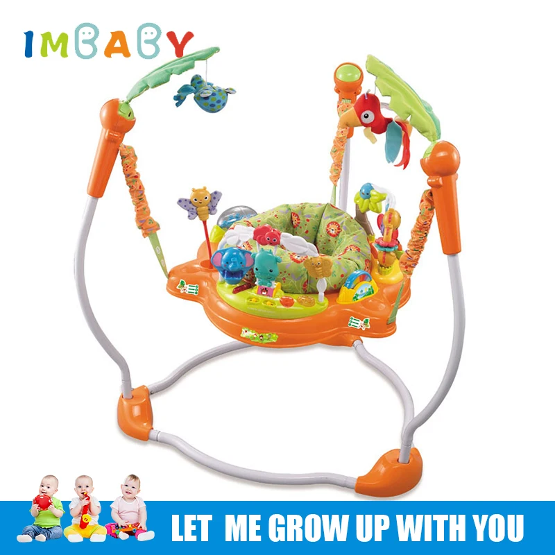 IMBABY Baby Walker with Music Baby Bouncing Chair Tropical Forest Baby Rocking Chair Multifunctional Toddler Jumper Chair Cradle