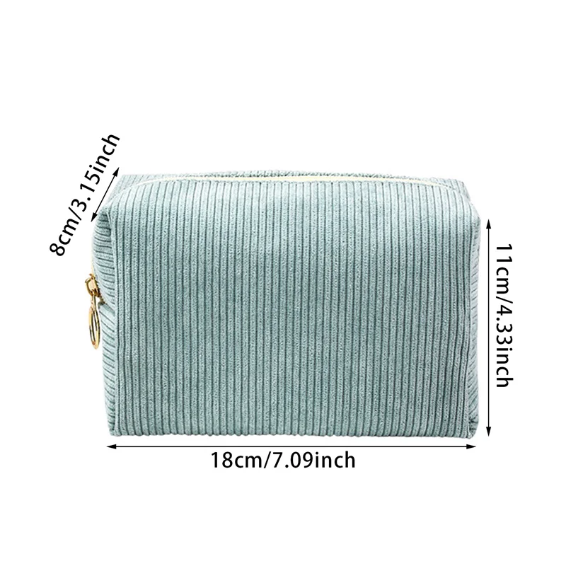 Ruffle Cosmetic Bags  Striped Storage Make Up Bags For Women Lady With Zipper Travel Makeup Bag Large Capacity Solid Storage Bag