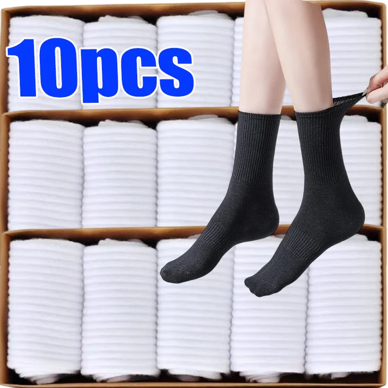 

6/2pcs Mid Length Sports Socks Solid Color Socks on-slip Fashionable Versatile Unisex Casual Mid Length Sock Couple Four Season