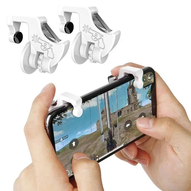 1 Pair Phone Holder Gamepad Trigger Fire Button Smart Phone Joysticks Games Controller for PUBG GDeals