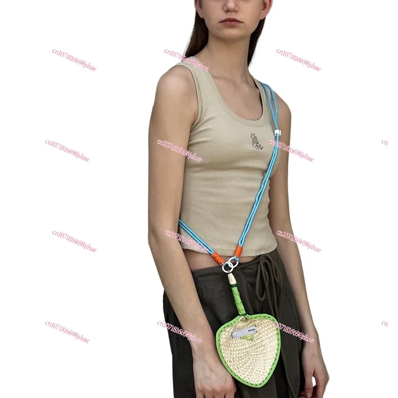 

Sports Lanyard Small Fan Crossbody Riding Wear Hand-woven Color Puff Fan Portable Outdoor