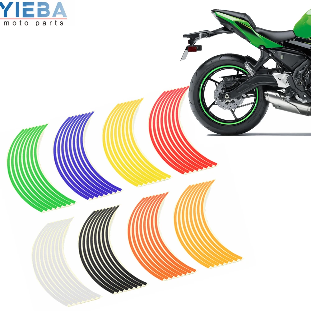 Motorcycle Sticker Car Wheel Tire Stickers Reflective Rim Band Exterior Accessories for Kawasaki ZR-7 ZR 7 ZR7 1400 GTR NINJA250