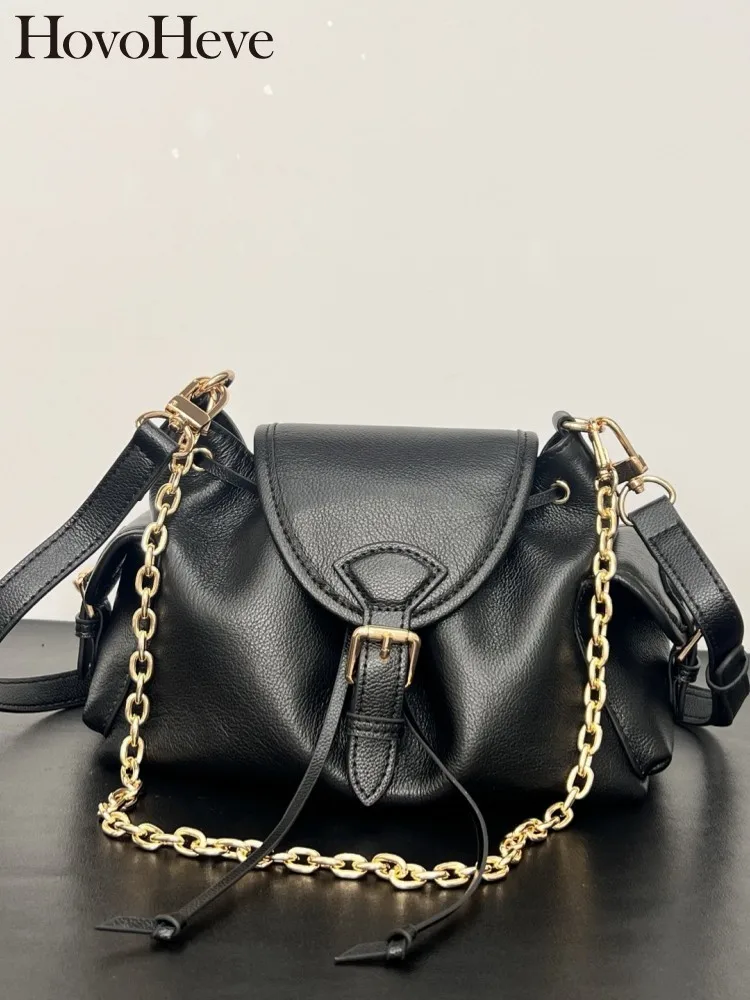 

Autumn New Women Genuine Leather Shoulder Bag Vintage Fashion Chain Totes Handbag Office Lady Work Designer Strap Crossbody Bags