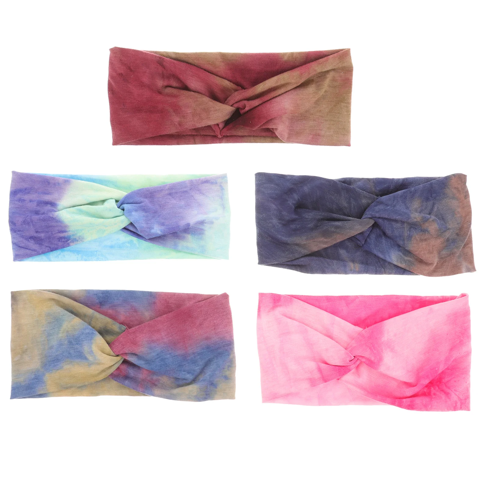 5 قطعة عصابات الرأس الملونة للنساء العصرية بسط العصابات الشعر متقاطع معقود تنفس حك تجريب حفلة الشاطئ #1