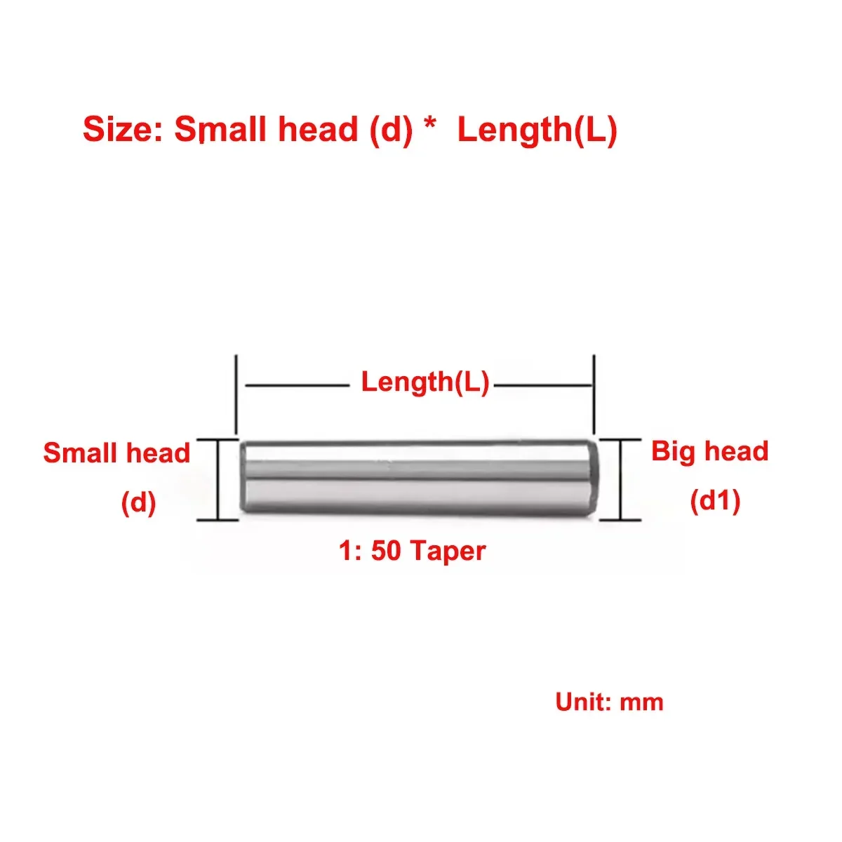 

45 # Steel Quenched Solid Conical Pin 1:50 Taper Positioning Pin M10M12M14M16