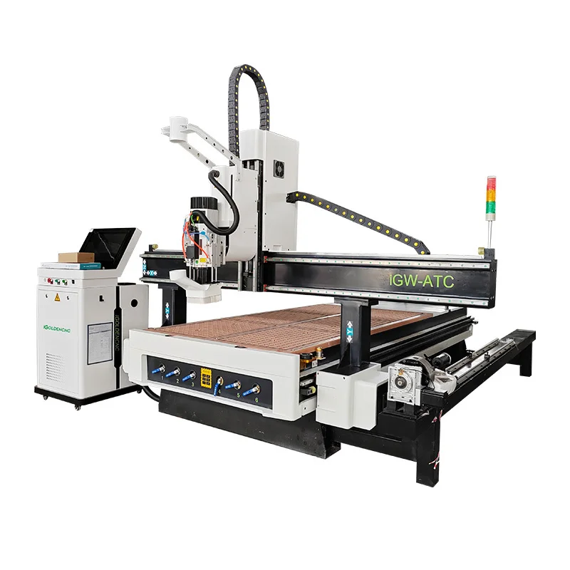 Roteador automatizado CNC de madeira Atc central CNC para carpintaria para corte de madeira compensada Mdf