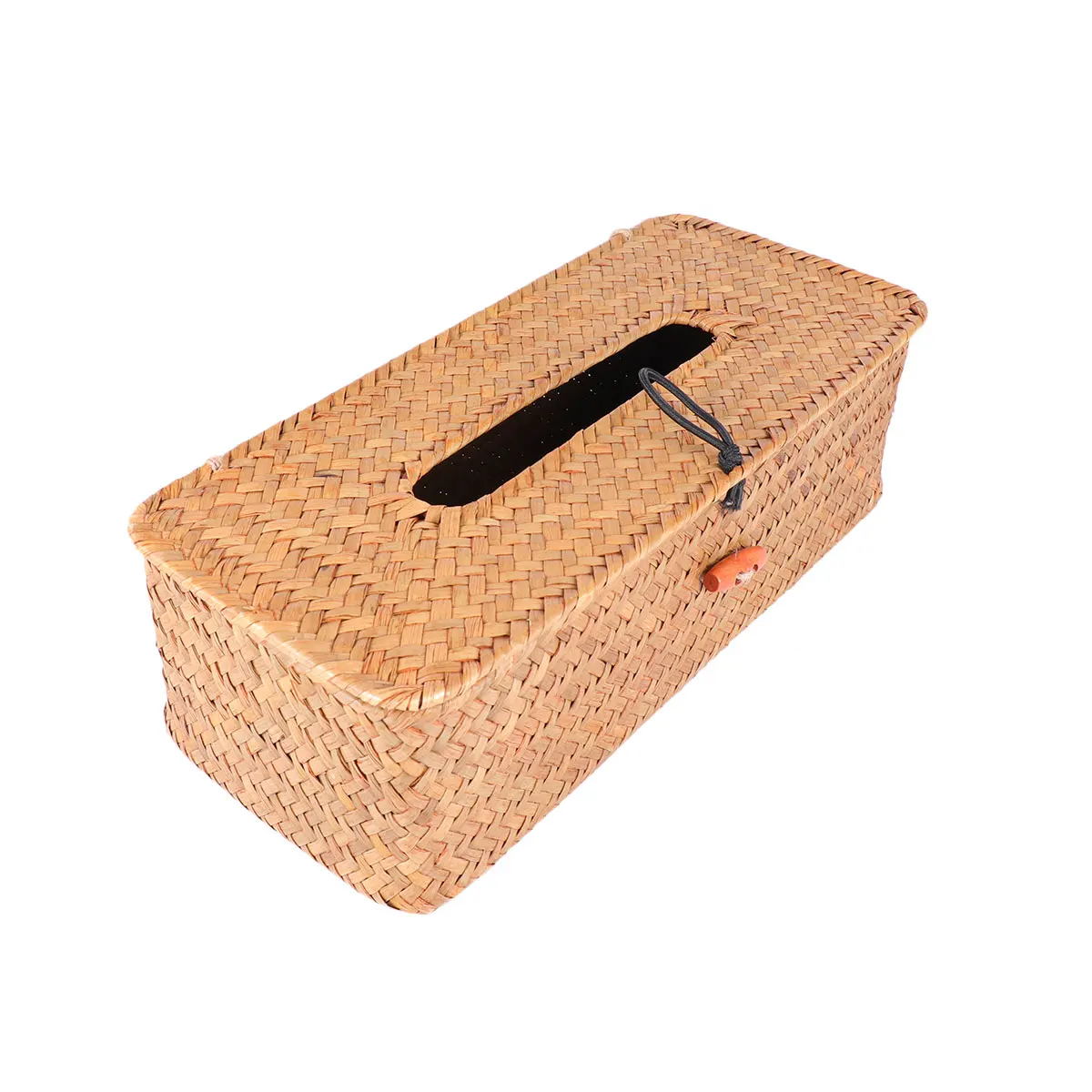 

Creative Hand-woven Seaweed Tissue Box Household Rectangular Napkin Holder Paper Organizer for Bathroom Living Room (Second