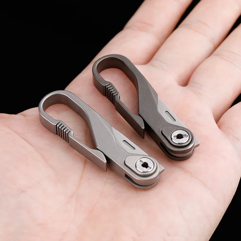 Titanium alloy Mini Open Express knife keychain Portable EDC self-defense pendant Steel Folding Unpacking tool key Chain Outdoor