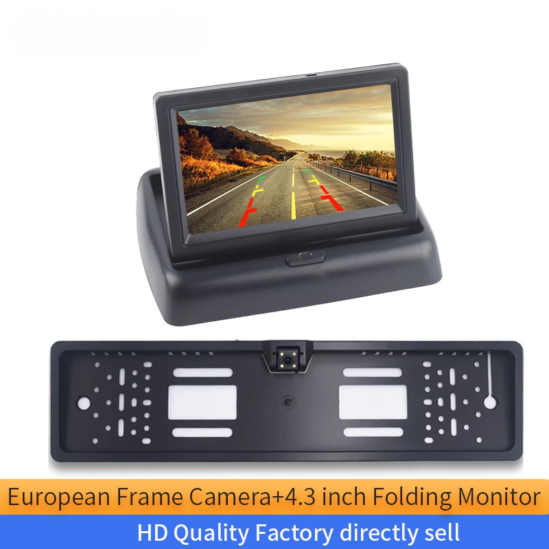 

4.3" TFT LCD Car Monitor Parking Assistance RU European License Plate Frame Rear View Camera Car Display monitor for auto