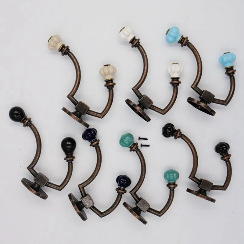 Pumpkin Ceramic Wall Hooks / Decorative Hooks / Wall Hook Antique Retro Coat Hangers Hanger Rack Hooks Metal Furniture