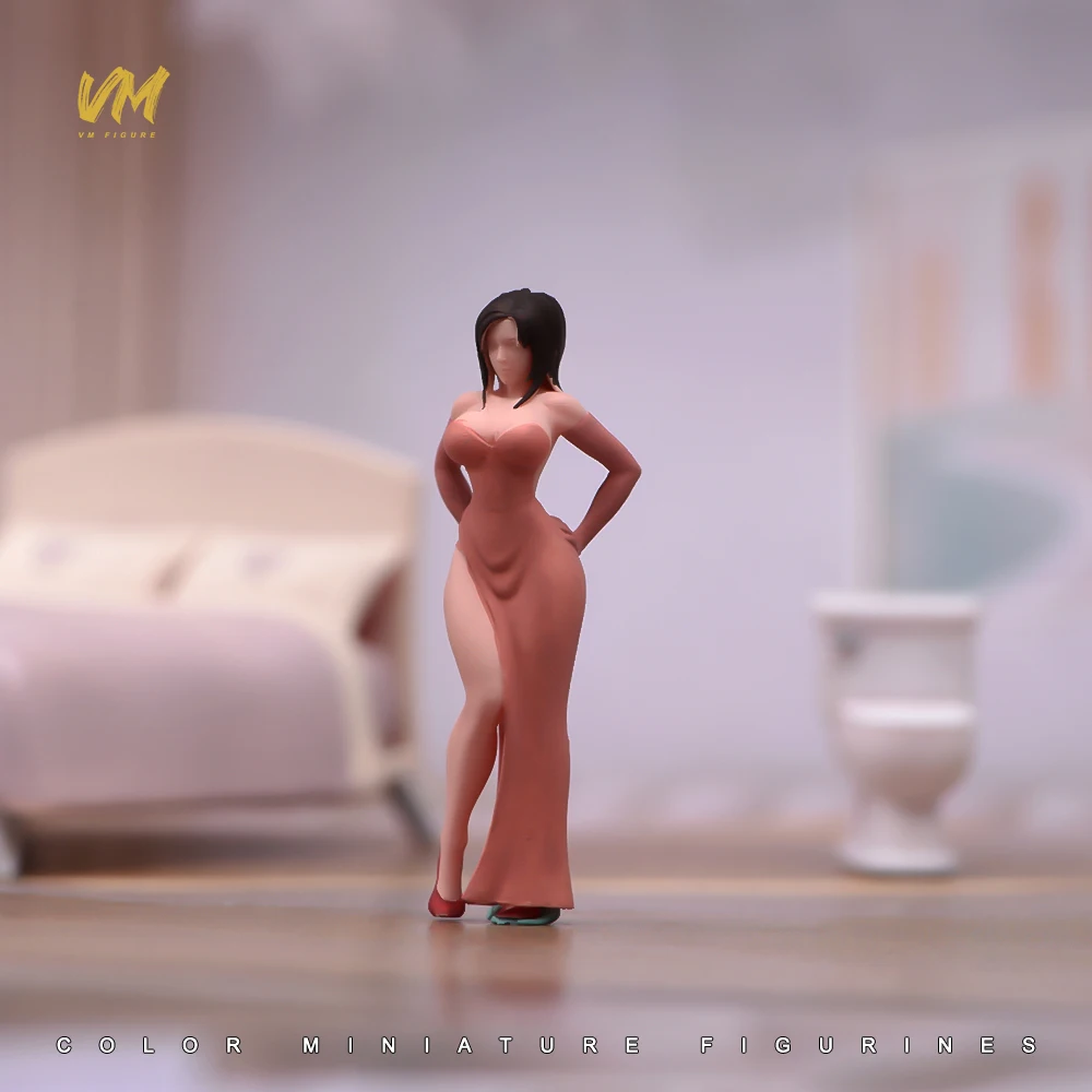 Bemalte Miniaturfigur 1/64: Sonniges, hübsches Mädchen im Bikini – Schönheit für die urbane Landschaftsgestaltung – Requisiten für Modellfahrzeuge und Deko-Puppen – Detail 2