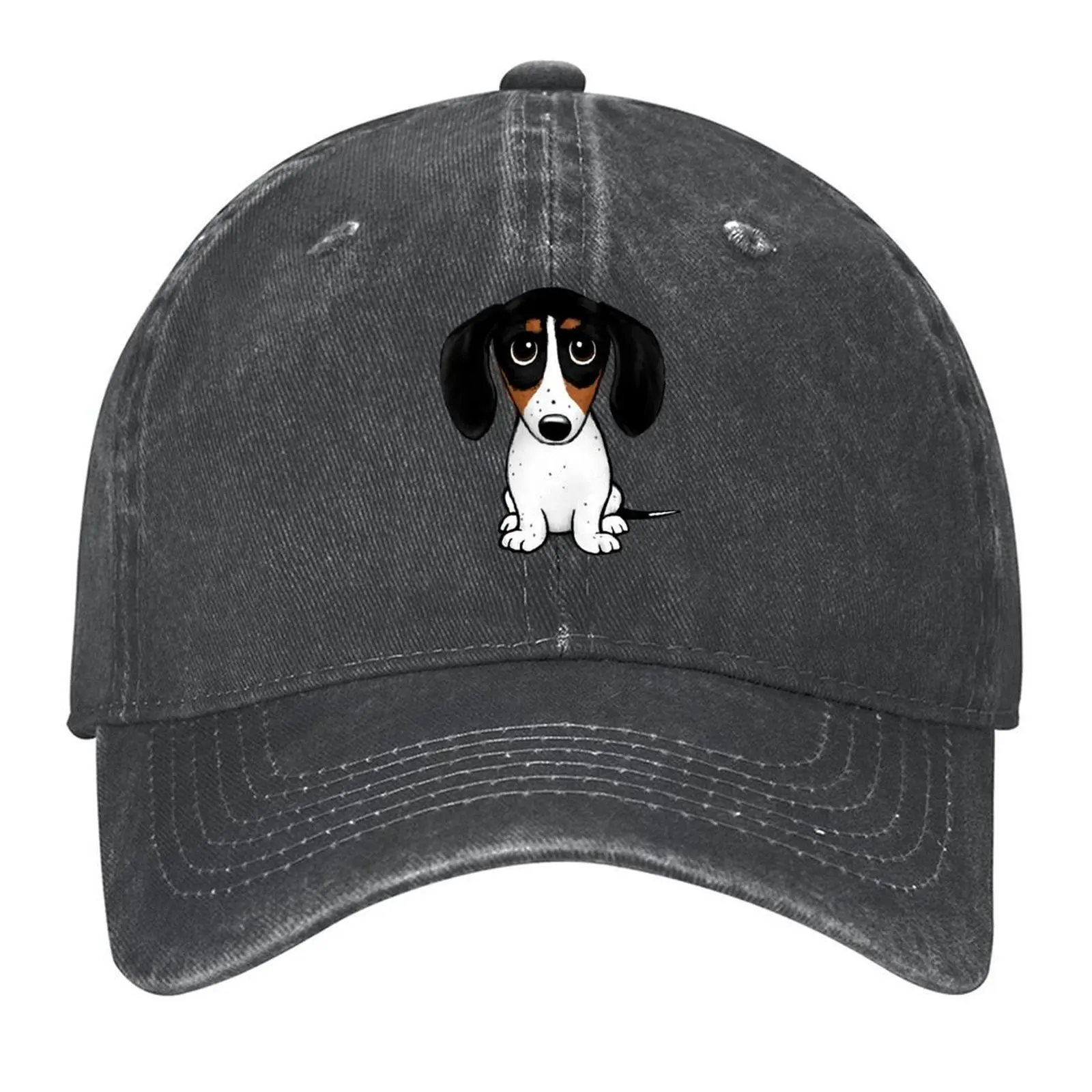 

Piebald Dachshund Cute Black, Tan and White Wiener Dog Baseball Cap Icon New In The Hat Sunscreen Women's Beach Visor Men's