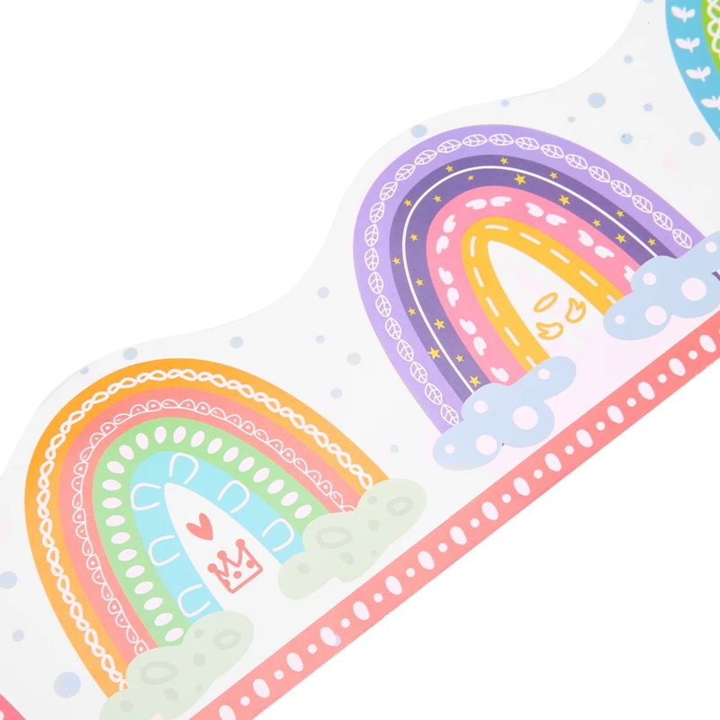 BNVN-Rainbow Bulletin Board Border 20M Paper Border Trim For Classroom Decoration School Family Party