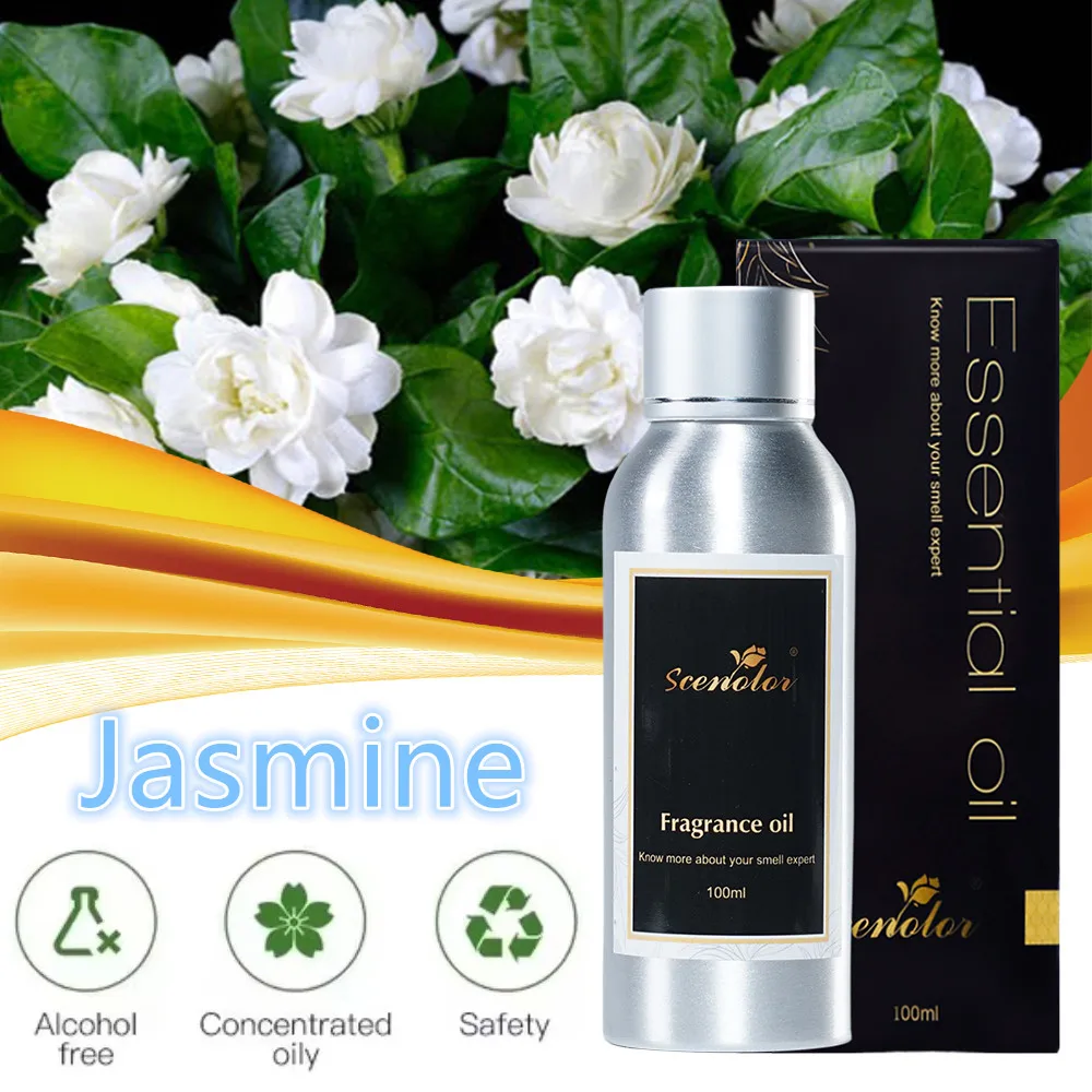 100ML Natural Jasmine Oil For Diffuser Machine 8-Times Pure Plant Extract Essential Oils Gardenia Rose Lavender Floral Perfume