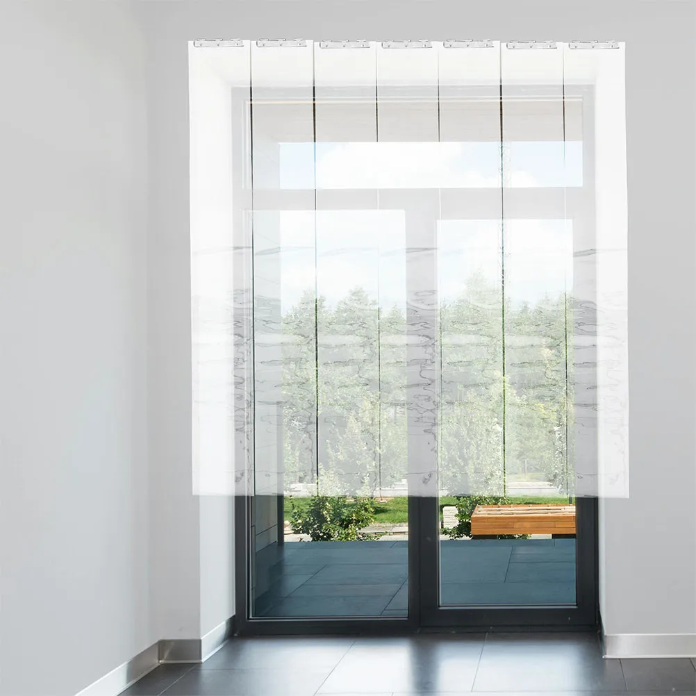Clear Plastic Strip Door Curtain 1.7m Transparent Thermal Insulation Dust Partition Wind Protection for Supermarket Freezer