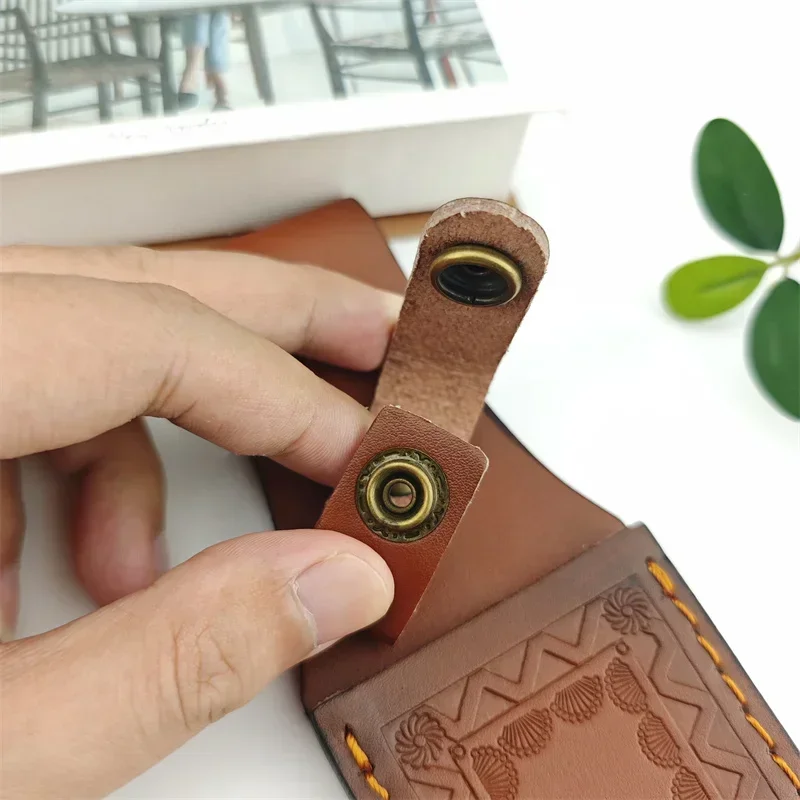 High quality Leather Sheath Belt Knife Sheath with Waist Belt Buckle Pocket Tool Knife Protective Cover (Knife Not Included)